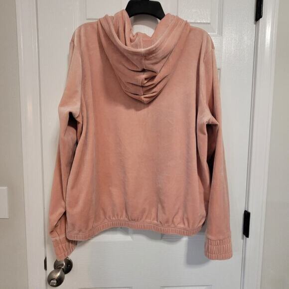 FILA Misty Rose Velour Quarter Zip Pullover Hoodie‎ Women's Size XL - Picture 6 of 16